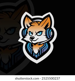 Fox mascote esport ilustração logotipo design