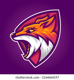 Fox mascot Esport logo template