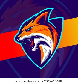 fox mascot illustration character great designs for esport logo and sport