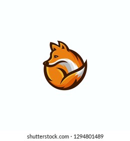 Fox Mascot Illustration Logo Design