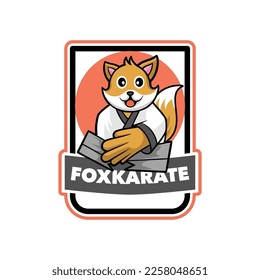 Fox mascot karate badge logo