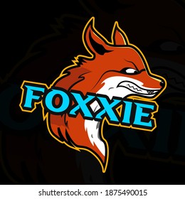 Fox mascot logo design for sport or e-sport logo isolated on black background