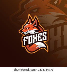 fox mascot logo design vector with modern illustration concept style for badge, emblem and tshirt printing. angry fox illustration for sport team.