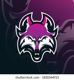 fox mascot logo design vector with modern illustration concept style for badge, emblem and tshirt printing. head fox illustration for sport team.