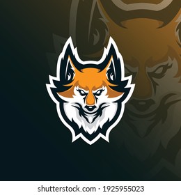 fox mascot logo design vector with modern illustration concept style for badge, emblem and t shirt printing. fox head illustration for sport team.