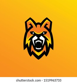 fox mascot logo illustration. fox esport gaming logo.