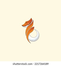 Fox Mascot Logo With Orange and White colour