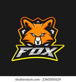 Plantilla vectorial del logotipo deportivo de la mascota Fox