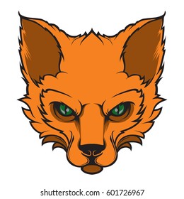 Fox mascot for a sport team on a white background. Vector illustration.