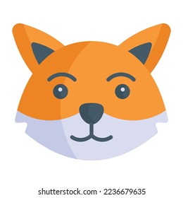 Icono de vector de mascota Fox en estilo moderno