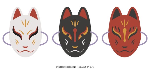 Fox mask illustration, simple vector illustration