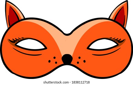Fox mask, illustration, vector on white background