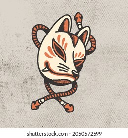 Fox Mask From Japan Vector Illustration For Tshirt Or Tattoo