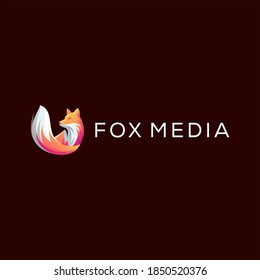 fox media gradient logo design