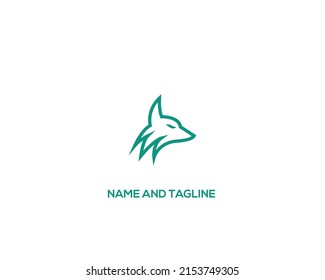 Fox minimalism origami logo illustration vector