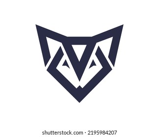 Fox Minimalist Logo. Fox logo Template fox monogram logo, fox and diamond 