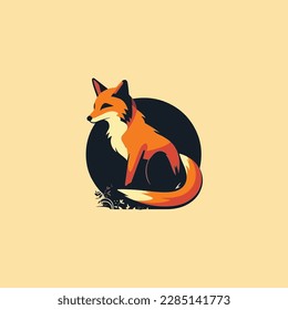 fox minimalist modern logo vector,