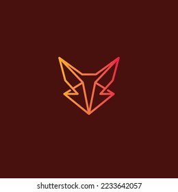 Fox Modern Design. Outline Fox Logo. Fox Icon