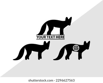 Fox Monogram Vector Illustration Silhouette