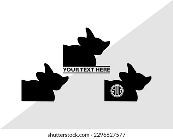 Fox Monogram Vector Illustration Silhouette