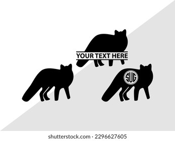 Fox Monogram Vector Illustration Silhouette
