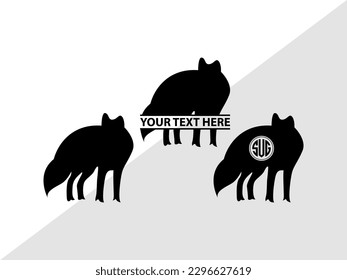 Fox Monogram Vector Illustration Silhouette