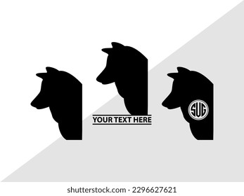 Fox Monogram Vector Illustration Silhouette