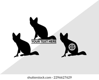 Fox Monogram Vector Illustration Silhouette