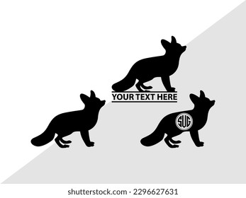 Fox Monogram Vector Illustration Silhouette