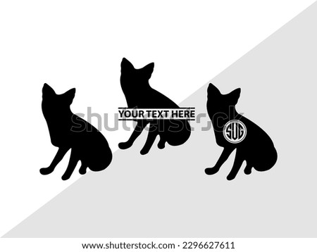 Fox Monogram Vector Illustration Silhouette