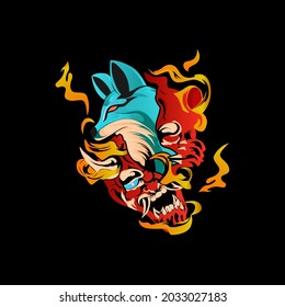 fox and the monster illustration 