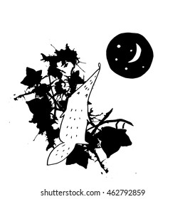 Fox and moon