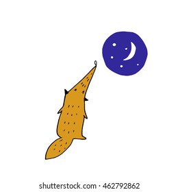 Fox and moon