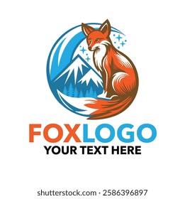 Fox Moon and Mountain Logo