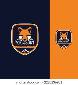fox mountain badge logo mascot