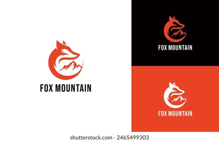 Fox mountain logo template design, logo design inspiration	