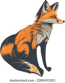 Fox multicolor vector illustration isolated on white background