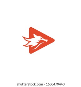fox multimedia player video music template logo vector