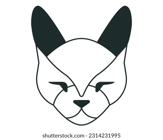 fox muzzle black icon. flat vector illustration.