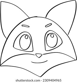 
Fox muzzle dreaming line drawing.