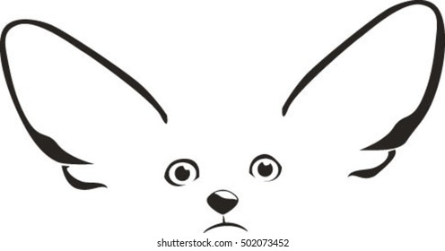 fox muzzle, eyes and ears, vector illustration