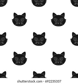 Fox muzzle icon in black style isolated on white background. Animal muzzle symbol stock vector illustration.