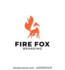 Fox N Fire Logo Vector Branding