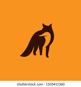 fox negative space minimal icon illustration