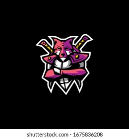 Fox Ninja Warrior logo icon vector