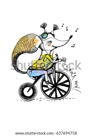 Fox on a bicycle