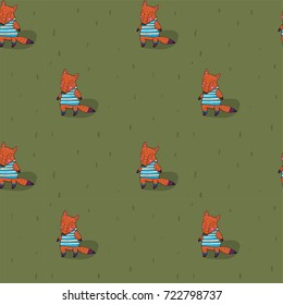 Fox on the grass pattern
