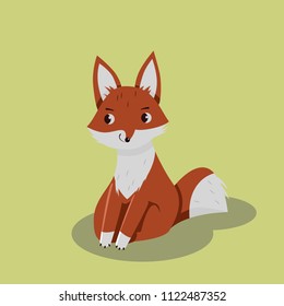 Fox on a green background