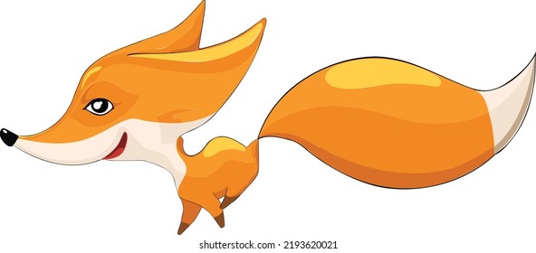 Fox. The fox is on the move. Jumps.