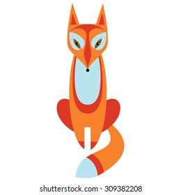 a fox on white background.
